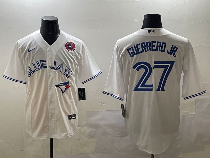 Men Toronto Blue Jays #27 Guerrero jr White Game 2025 Nike MLB Jersey style 4